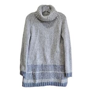 SUNDANCE Size S Tunic Sweater Mohair Blend Cowl Neck Gray Striped Long Sleeve 38